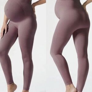 Blanqi Everyday Maternity Belly Support Leggings Size XL Mauve Purple